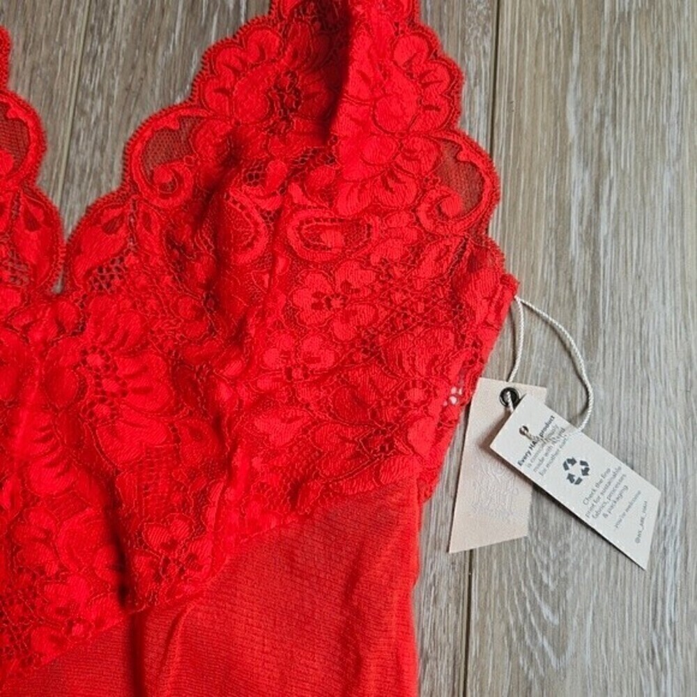 Free People We Are HAH Cheap And Cheerful Bodysuit Red Women's Small Revolve - Picture 8 of 13
